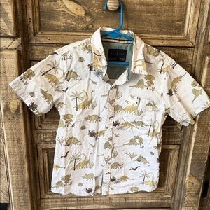 Kids Dinosaur Adventure Shirt - Cream and Green